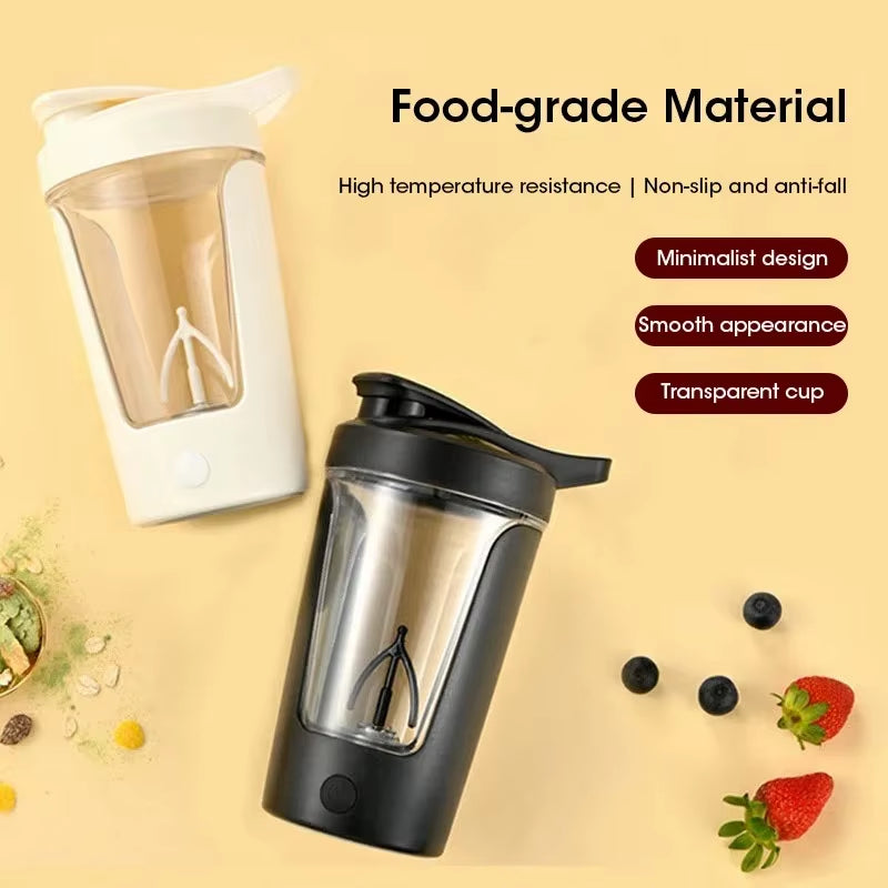 Portable Electric Protein Shaker Cup for Milk Powder Mixing Automatic Blender Travel Essential Outdoor Sports Accessory